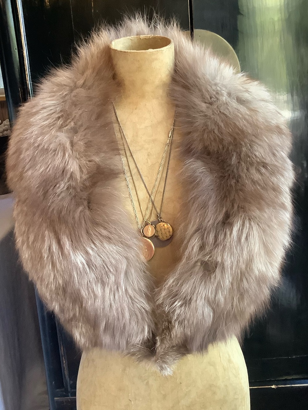 VTG 50s 60s Fox Fur Stole Collar